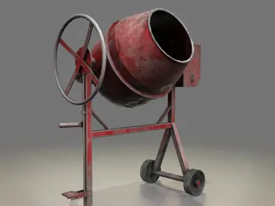 Concrete Mixer Game Ready Low-poly 3D model