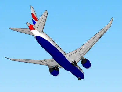 Boeing 787 Dreamliner - British Airways Low-poly 3D model