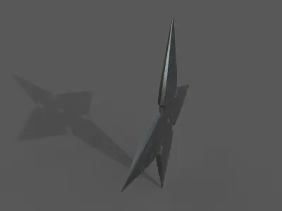 Shiriken Low-poly 3D model metal cross Low-poly 3D model