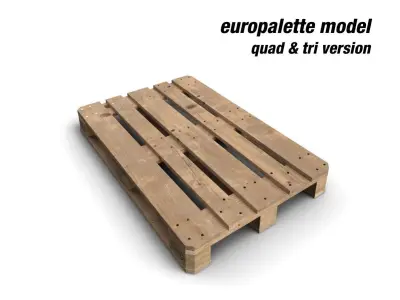 Europalette wooden pallets Low-poly 3D model