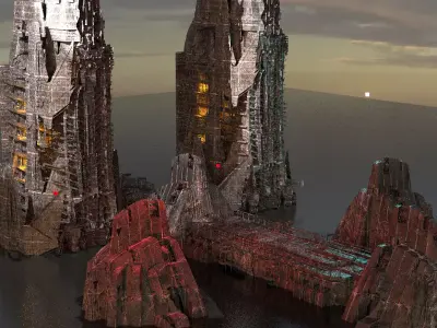 Dark Alien Observatory Kit bash 1 3D model