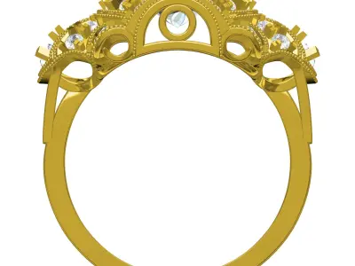 Antique Art Deco Engagement Ring 3D print model get