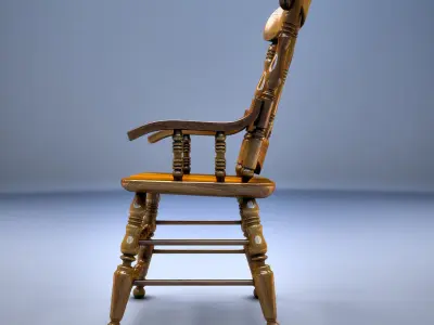 Wood Chair Free 3D model get