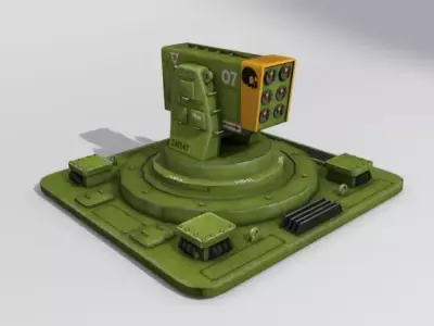 Sci fi missile launcher real time model Low-poly 3D model