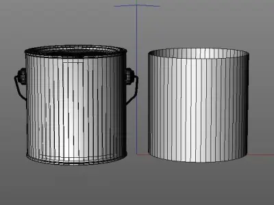 Half gallon paint can with metal handle  3D model purchase