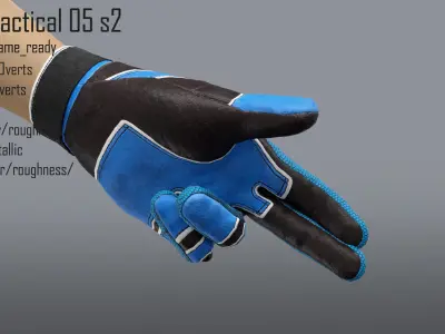 FPS hand glove tactical 05 s2 Low-poly 3D model