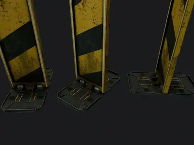 Futuristic Road blocker Low-poly 3D model