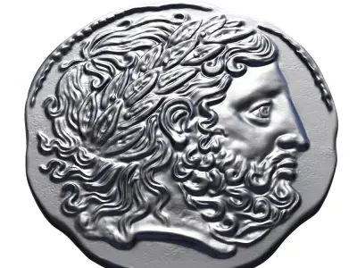 old greek coin-3d print model 3D print model