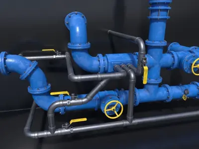 Pipe Kit Low-poly 3D model