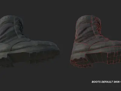 Military Boots with 17 SKINS  Low-poly 3D model