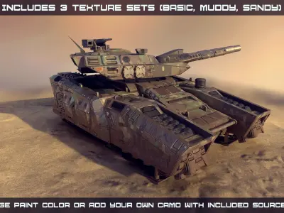 Tempest Hover Tank Low-poly 3D model