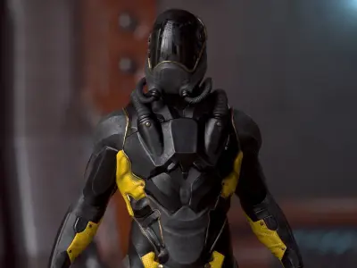 Cyber Man Low-poly 3D model