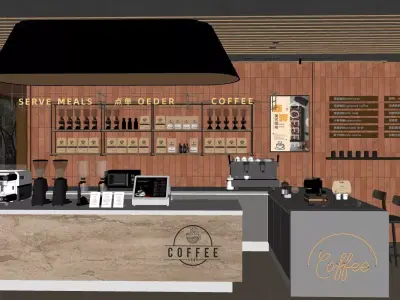 coffee shop coffee bar 3D model purchase