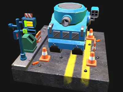 Dink Tank Low-poly 3D model