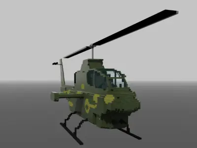 AH 1 Cobra voxel model  Low-poly 3D model