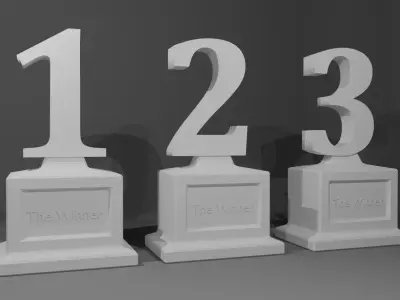 3d Trophy Printable Podium Set  3D print model