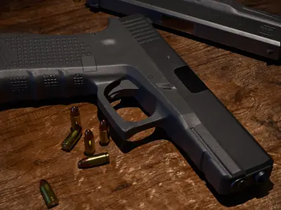 GLOCK 17 handgun high poly 3D model