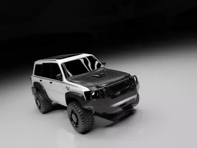 Off-Road Tactical SUV 4x4 High-Detail Rigged Vehicle  Low-poly 3D model