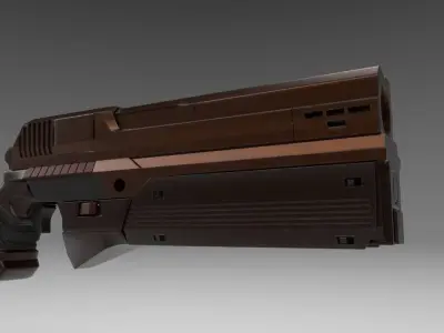 60 Gun Alphas Plus 2 Scifi Hand Gun Plus Tutorial Low-poly 3D model
