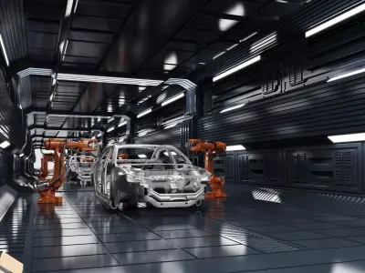 Automobile production workshop 3D model