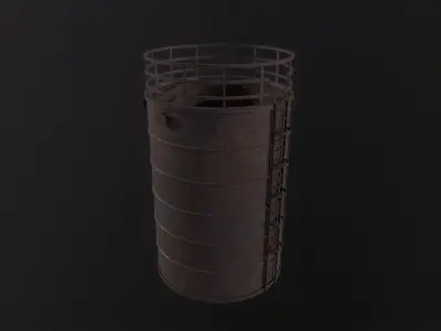Rusted Tank storage 3D Model Low-poly 3D model