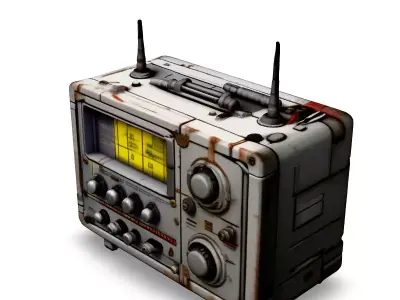 SciFi Retro Radio Receiver Low-poly 3D model