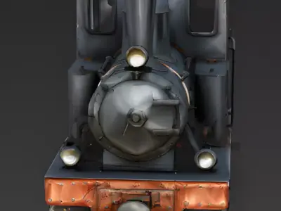 Realistic Mountain Narrow-Gauge Steam Locomotive 3D Model Low-poly 3D model