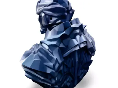 Scifi Armored Cyborg Bust Low-poly 3D model