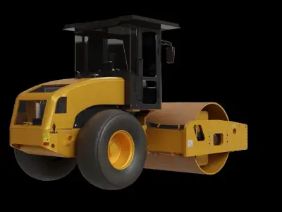 Soil Compactor SEM 510 Low-poly 3D model