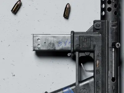 Weapon tec-9 Low-poly 3D model