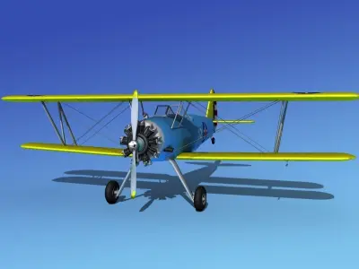 Stearman PT-17 Kaydet Trainer V13 3D model