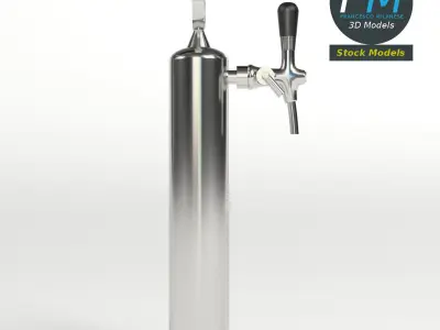 Single beer tap 3D model