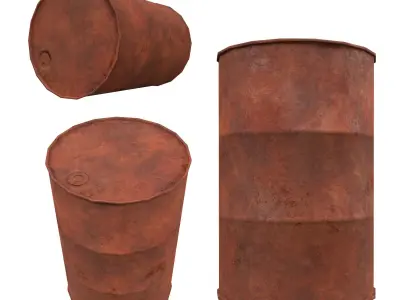  Low-poly 3D model rusty metal barrel Free low-poly 3D model