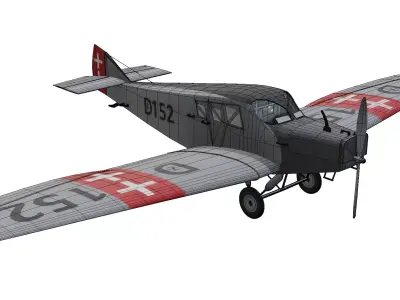 Junkers F 13 Low-poly 3D model purchase