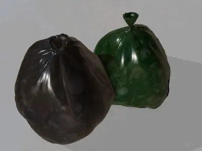 Trash Bags  Low-poly 3D model