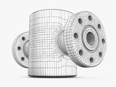 Valve stainless steel pipe 3D model