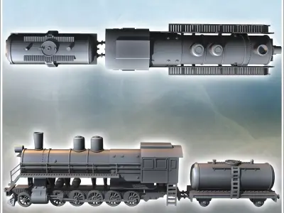 Soviet locomotive SO 17-2211 4 - World War Two Second WWII Front 3D print model