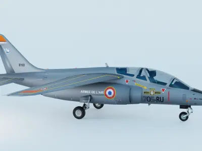 Dassault Alpha Jet E153705-RU - French Air Force Low-poly 3D model