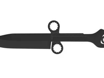 Apocalyptic Wrench Bowie Knife Free 3D print model