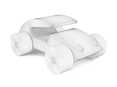 Wooden toy car 14 3D model
