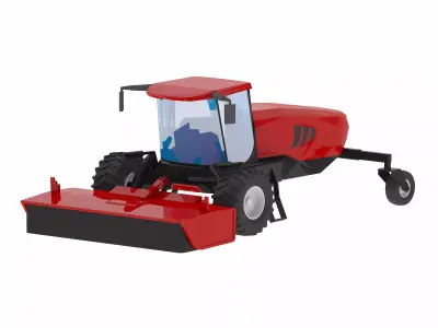Harvester Swather Windrower R216 Simplified Low-poly 3D model