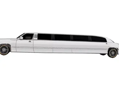 Lincoln Continental Limousine Low Poly Luxury Limo Model Low-poly 3D model