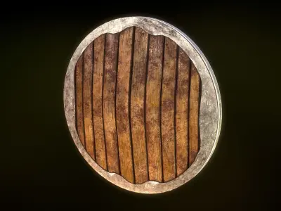 Shield of the Middle Ages Low-poly 3D model