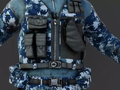 Harry UN Soldier Rigged Low-poly 3D model