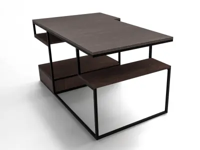 JOHN CARPENTER INDUSTRIAL WOOD OFFICE CABINET DESK  Low-poly 3D model