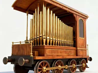 Grand Harmony Organ Wagon 3D Model Low-poly 3D model