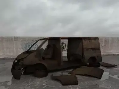 destroyed van 015 am165 3D model
