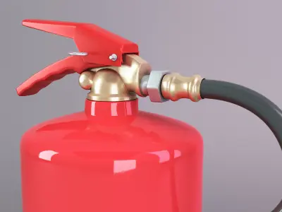 DRY Power fire extinguisher Low-poly 3D model