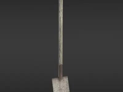 Game-ready Old Shovel - Unity - HDRP - UE4 Low-poly 3D model