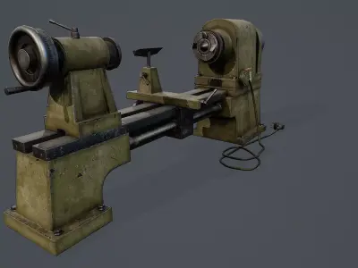 Wood Lathe PBR  Low-poly 3D model